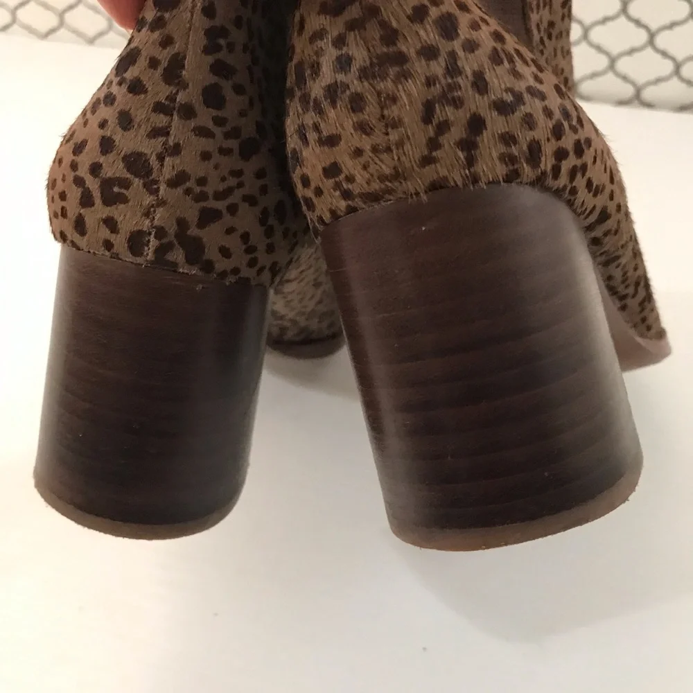 Madewell Women’s Brown Leopard Hair Chelsea Ankle Boots - Size 7.5